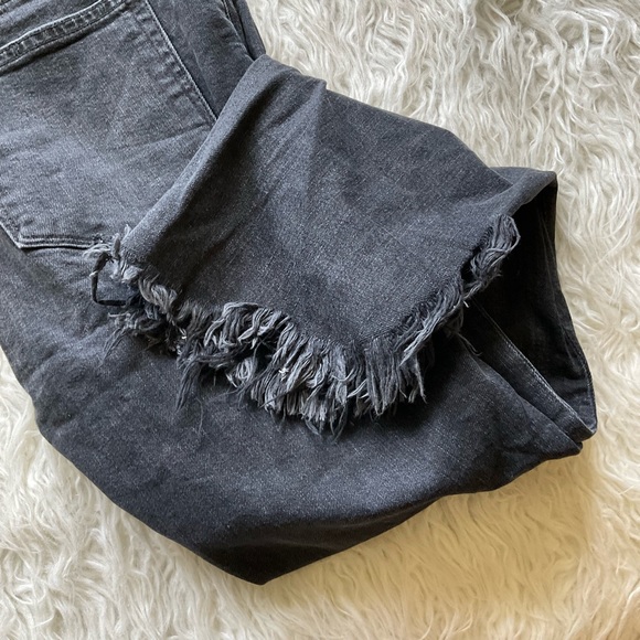 Paige Moonlight Fog Hoxton Ankle Frayed‎ Curved Hem Straight Leg Jeans - Picture 3 of 7